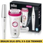 BRAUN Silk-Epil 9 9-538 Wet And Dry Epilator Trimmer shop in bd, Long-lasting rechargeable battery,Usage Time_ Up to 50 minutes of cordless use