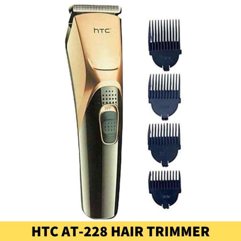 Best HTC AT-228 Rechargeable Hair Trimmer For Men Shop in Bangladesh Blade Material_ Stainless Steel, High-performance motor Shop near me
