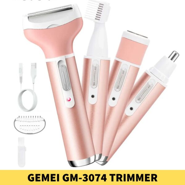 GEMEI GM-3074 Trimmer Rechargeable 4 In 1 For Women Price In Bangladesh - Trimmer BD