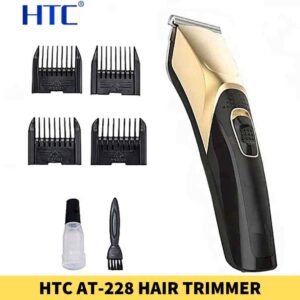 HTC AT-228 Rechargeable Hair Trimmer For Men Shop in Bangladesh Blade Material_ Stainless Steel, High-performance motor Shop near me