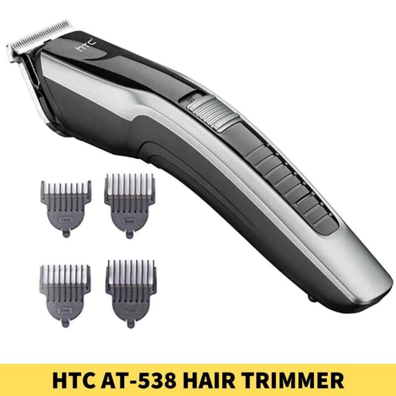 HTC AT-538 Hair and Beard Trimmer for-man shop in BD. Blade Material_ Stainless steel, Motor_ High-performance motor Shop near me