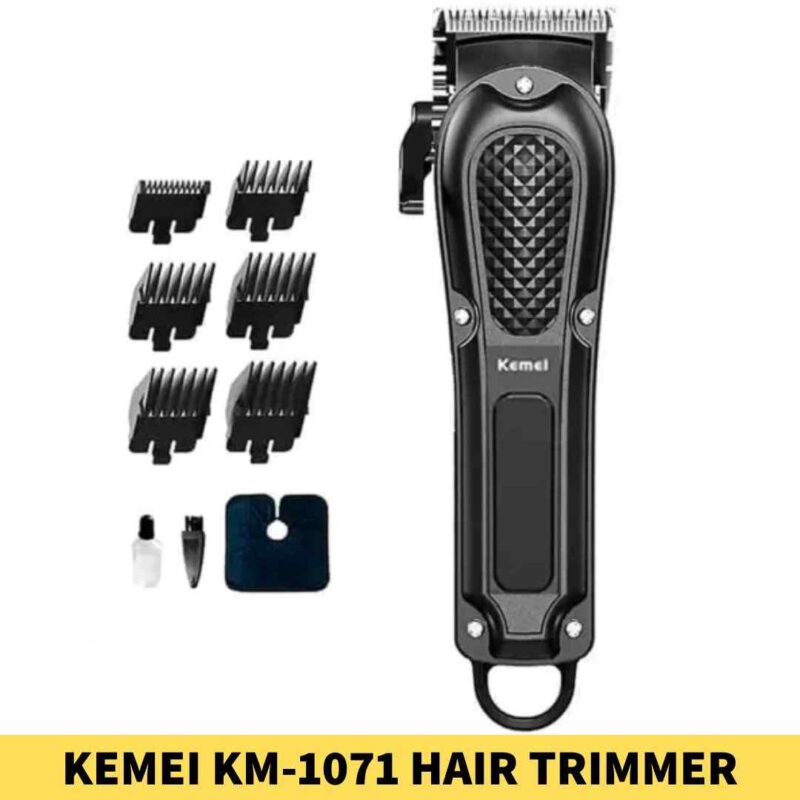 KEMEI KM-1071 Hair Trimmer for usb rechargeable shop in Bd. Metal, RunTime_ 240 Minutes, ChargingTime_ 3 Hours Fast Charging, Charging_ Yes