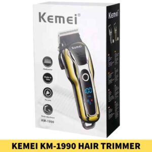 KEMEI KM-1990 Hair Trimmer For Men shop in bd. Stainless Steel Cutting Length Settings_ Adjustable Power Source_ Rechargeable battery