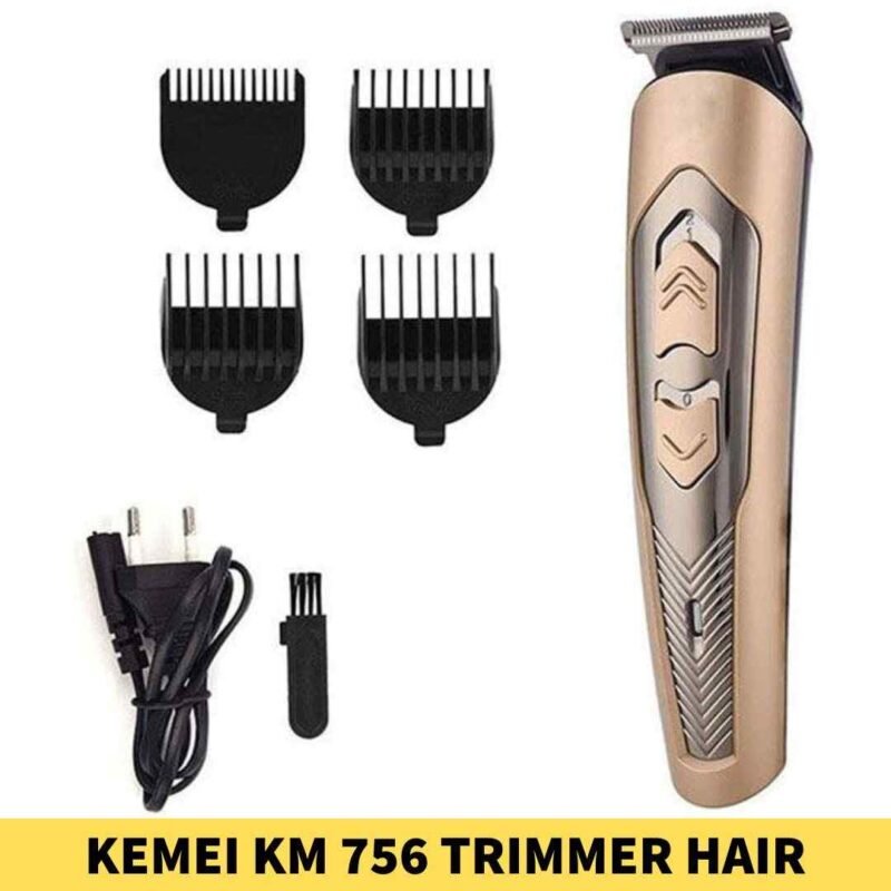 KEMEI KM 756 Trimmer Hair and Clipper Price in Bangladesh, Model_ RC197JQ (KM-756), Material_ ABS + Titanium alloy. Shop near me