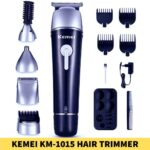 Kemei KM-1015 Grooming Kit 10 in 1 Hair Trimmer shop in Bangladesh. Adjustable clipping comb for different hair lengths Shop near me