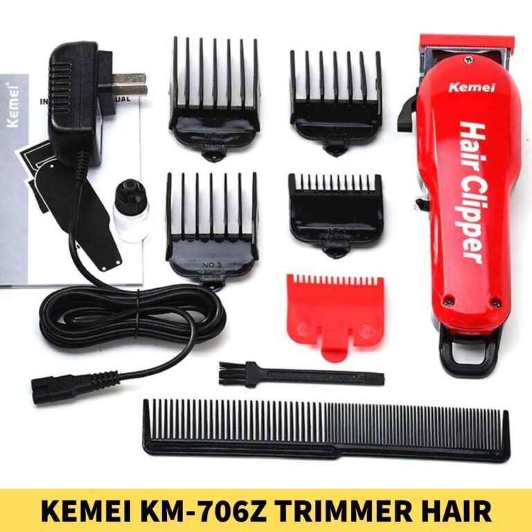 Kemei KM-706Z Trimmer Professional multi-functional hair clippers Material_ ABS Color_ Red Automatically adjust the voltage Shop near me