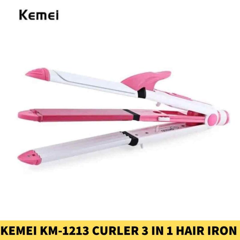 Kemei KM-1213 Professional Ceramic Curler 3 In 1 Hair Iron Styling BD