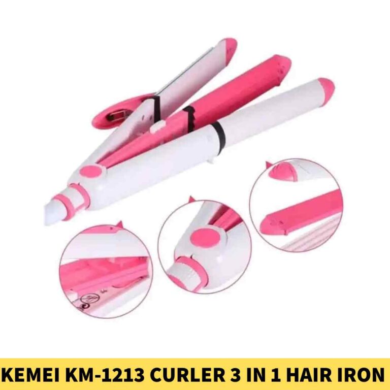 Kemei KM-1213 Professional Ceramic Curler 3 In 1 Hair Iron Styling Bangladesh
