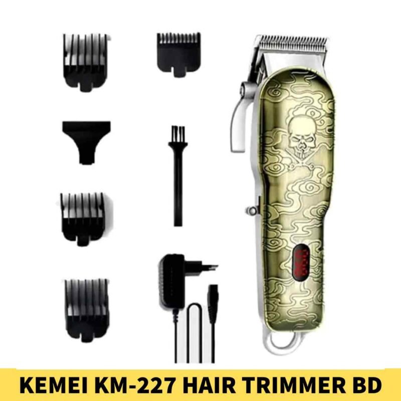 Kemei KM-227 Professional Hair Clipper Rechargeable Trimmer for Men bangladesh