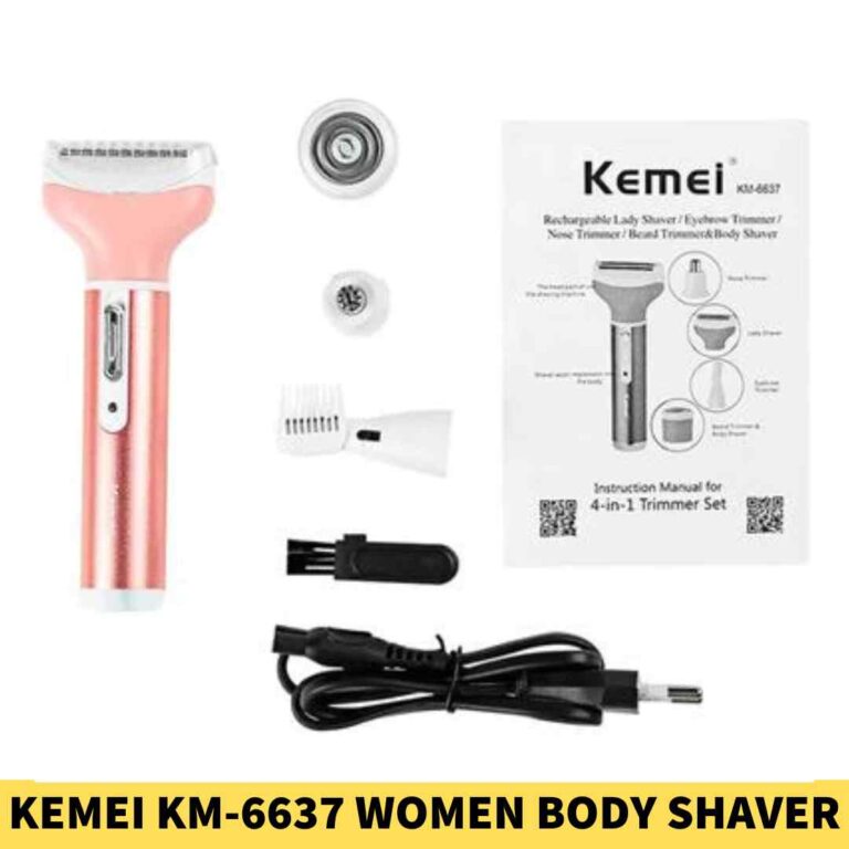 Kemei KM-6637 Multi-Functional 4 In 1 Rechargeable Women Body Shaver