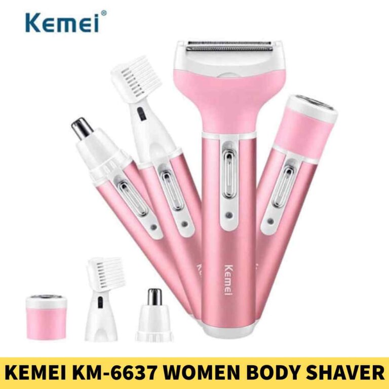 Kemei KM-6637 Multi-Functional 4 In 1 Rechargeable Women Body Shaver in BD