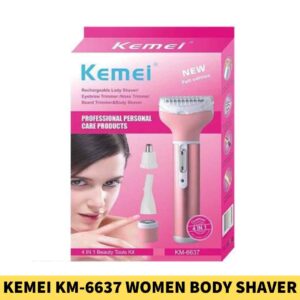Kemei KM-6637 Multi-Functional 4 In 1 Rechargeable Women Body Shaver in Bangladesh