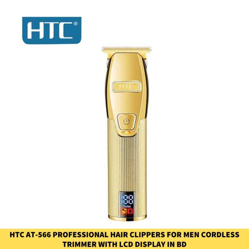 HTC AT-566 Professional Hair Clippers for Men Cordless Trimmer with LCD Display in BD