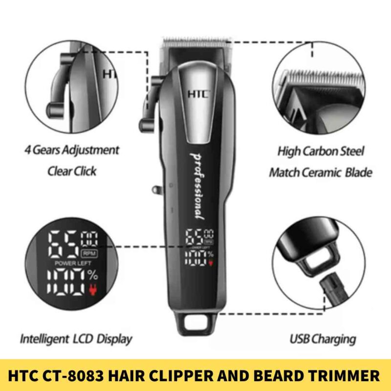 HTC CT-8083 Hair Clipper And Beard Trimmer For Men in BDdf