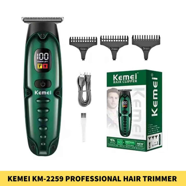 KEMEI KM-2259 Professional Hair Trimmer Metal Body Digital Display Clipper For Men in BD