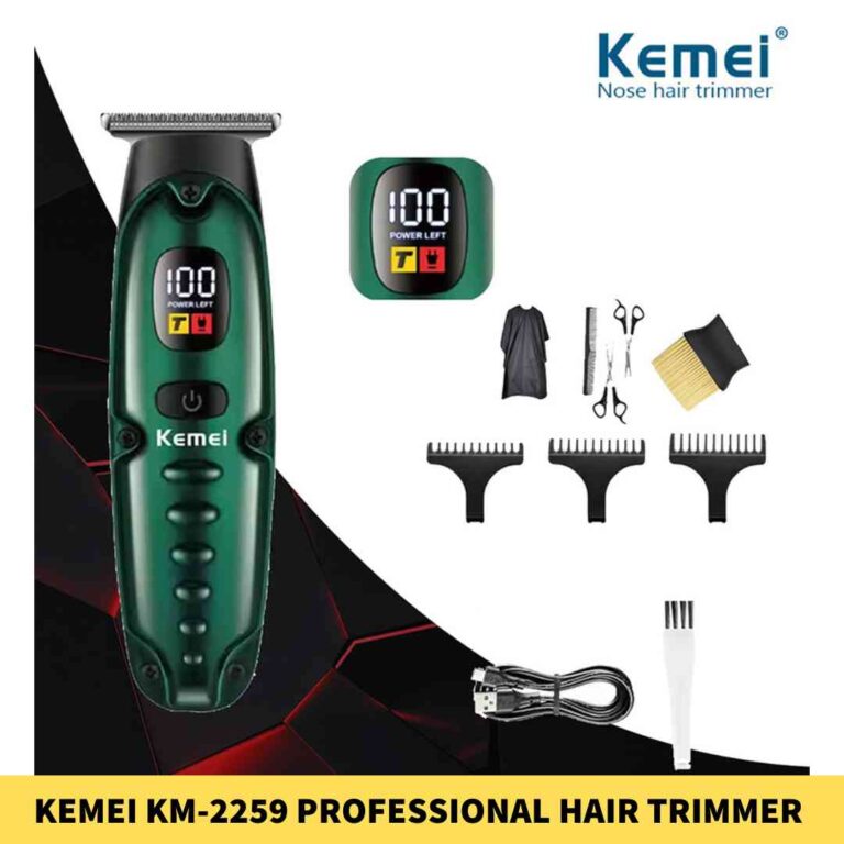 KEMEI KM-2259 Professional Hair Trimmer Metal Body Digital Display Clipper For Men in BD1