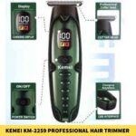 KEMEI KM-2259 Professional Hair Trimmer Metal Body Digital Display Clipper For Men in BDD