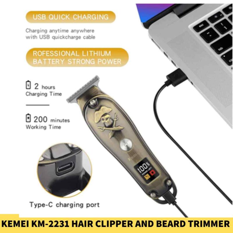 Kemei KM-2231 Hair Clipper and Beard Trimmer for Men in