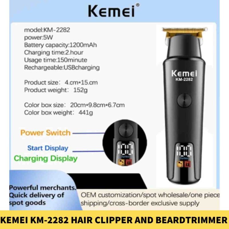 Kemei KM-2282 Hair Clipper and Beard Trimmer for Men in Bangladeshh