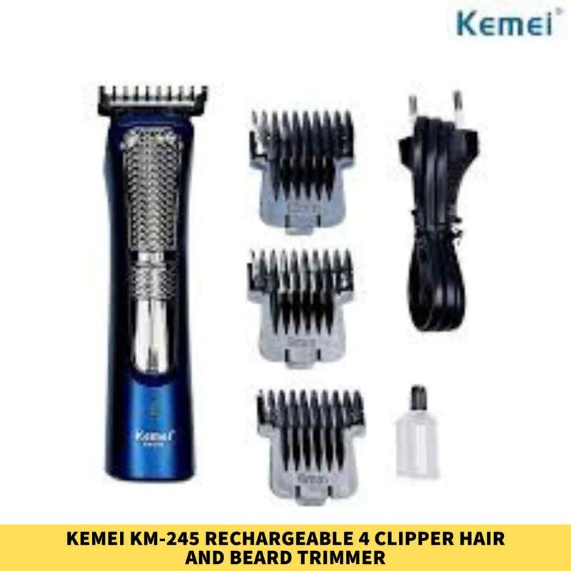 Kemei KM-245 Rechargeable 4 clipper Hair and Beard Trimmer for Men