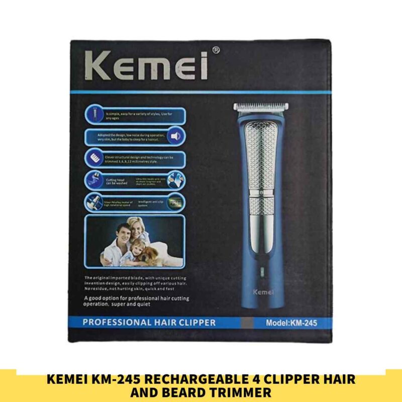 Kemei KM-245 Rechargeable 4 clipper Hair and Beard Trimmer for Men in Bangladeshh