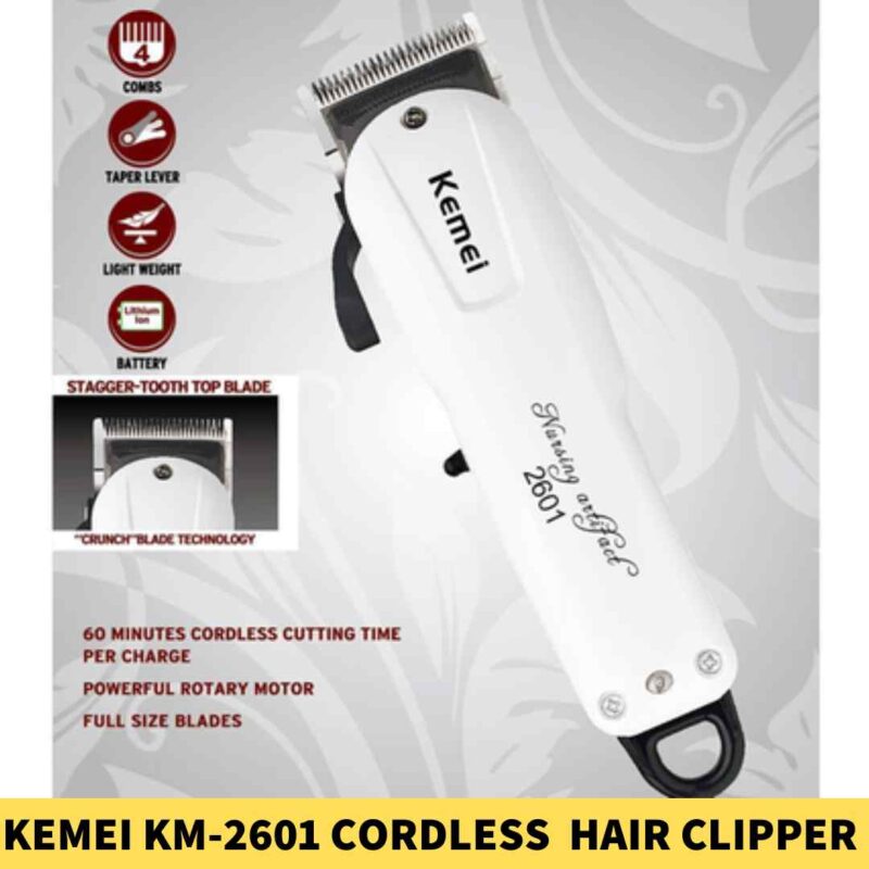 Kemei KM-2601 Cordless Electric Hair Clipper For men in BD2