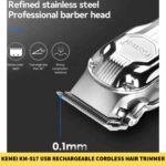 Kemei KM-517 USB Rechargeable Cordless Hair Trimmer fom men