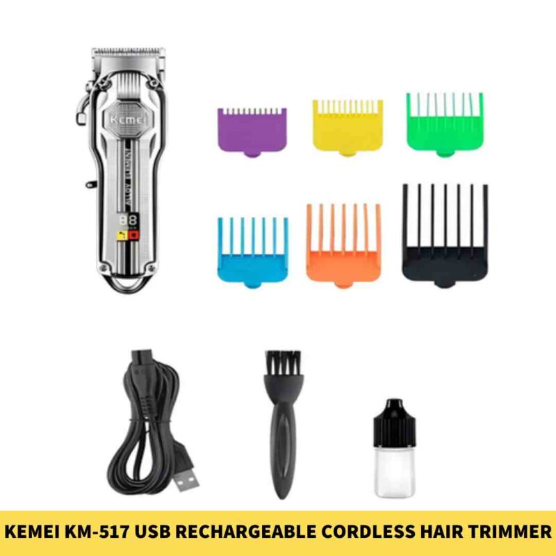Kemei KM-517 USB Rechargeable Cordless Hair Trimmer fom men in BDd