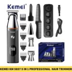 Kemei KM 5857 5 in 1 Professional Rechargeable Hair Trimmer for men in BD
