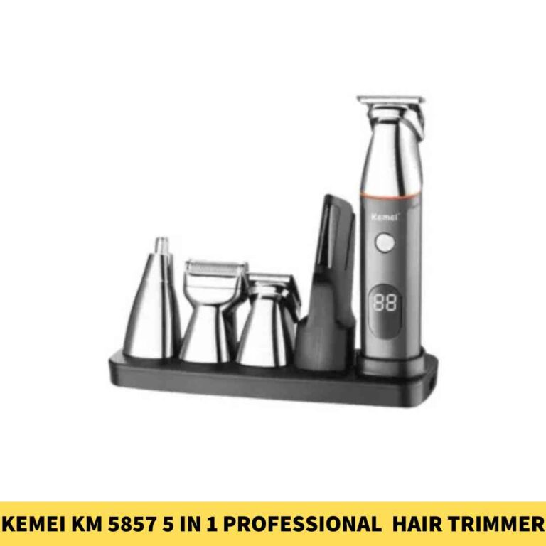 Kemei KM 5857 5 in 1 Professional Rechargeable Hair Trimmer for men in BDD