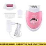 Kemei KM 6199A 2 in 1 Electric Epilator Callus Skin Remover Cordless Portable Hair Remover in BD 1