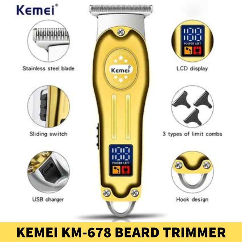 Kemei KM-678 Beard Trimmer and Hair Clipper for Men