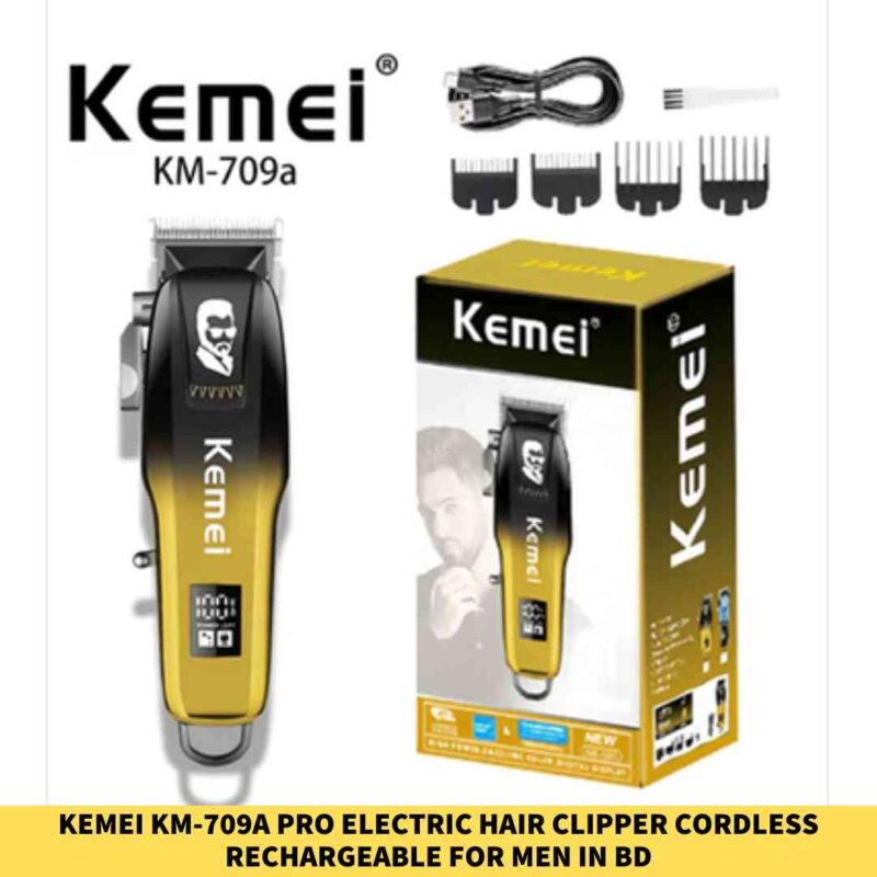 Kemei KM-709A Pro Electric Hair Clipper Cordless Rechargeable For men