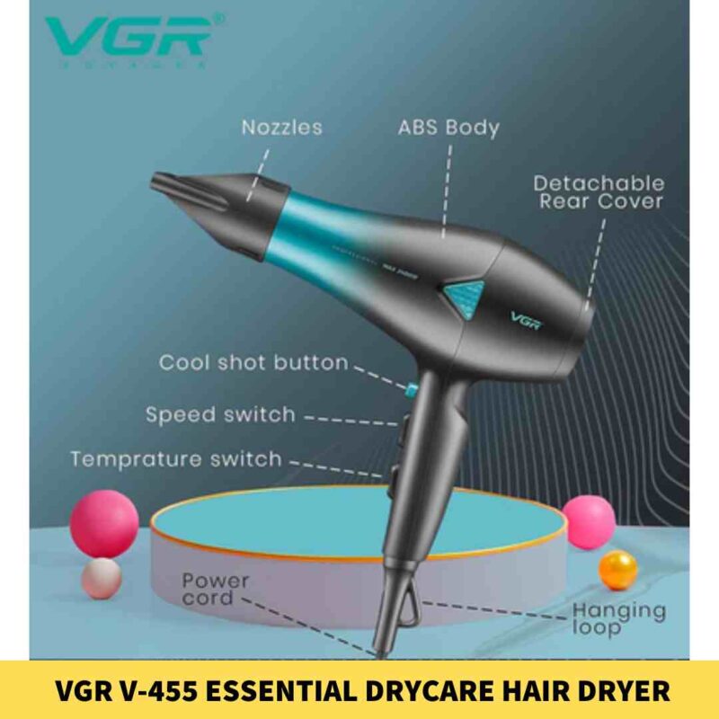 VGR V-455 Essential DryCare Hair Dryer Salon Series for Women