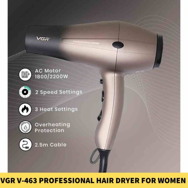 VGR V-463 Professional Hair Dryer for Women & Men 2200 Watts in BD1