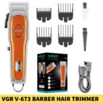 VGR V-673 Barber Hair Clipper and Beard Trimmer for Men