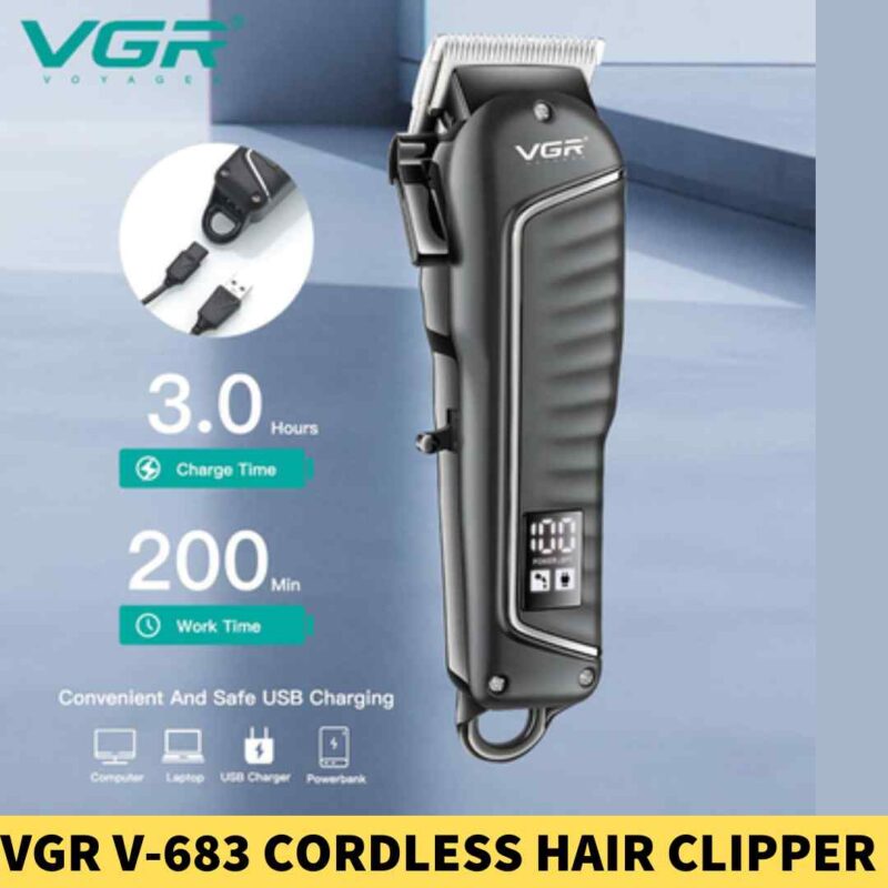 VGR V-683 Cordless Hair Clipper With Taper Lever Adjustment For Men in