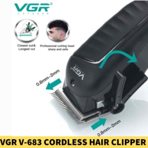 VGR V-683 Cordless Hair Clipper With Taper Lever Adjustment For Men in BDt