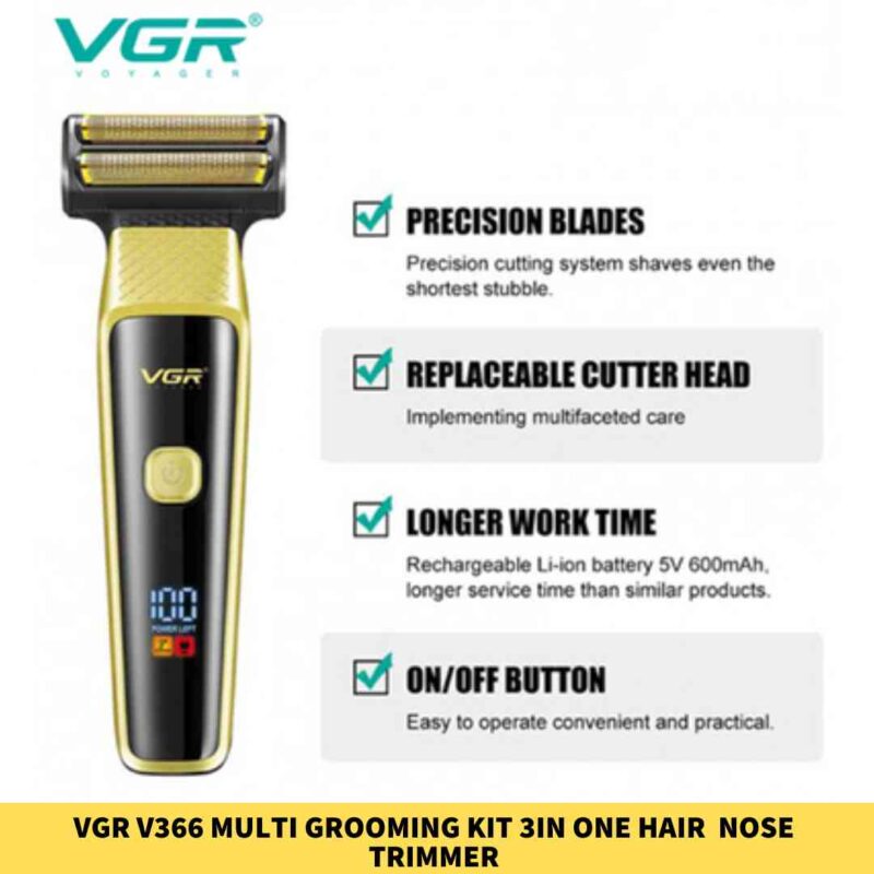 VGR V366 Multi grooming Kit 3in One Hair Beard and Nose Trimmer for Men 1