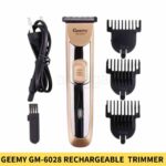 GEEMY GM-6028 Rechargeable Stainless Steel Blade Hair and Beard Trimmer For Men in BD1
