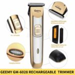 GEEMY GM-6028 Rechargeable Stainless Steel Blade Hair and Beard Trimmer For Men in BDD