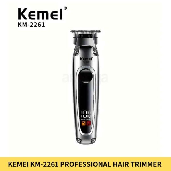 Kemei KM-2261 Rechargeable LCD Screen Professional Hair Trimmer for Men in BD