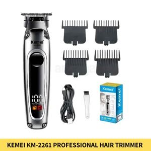 Kemei KM-2261 Rechargeable LCD Screen Professional Hair Trimmer for Men in BDD