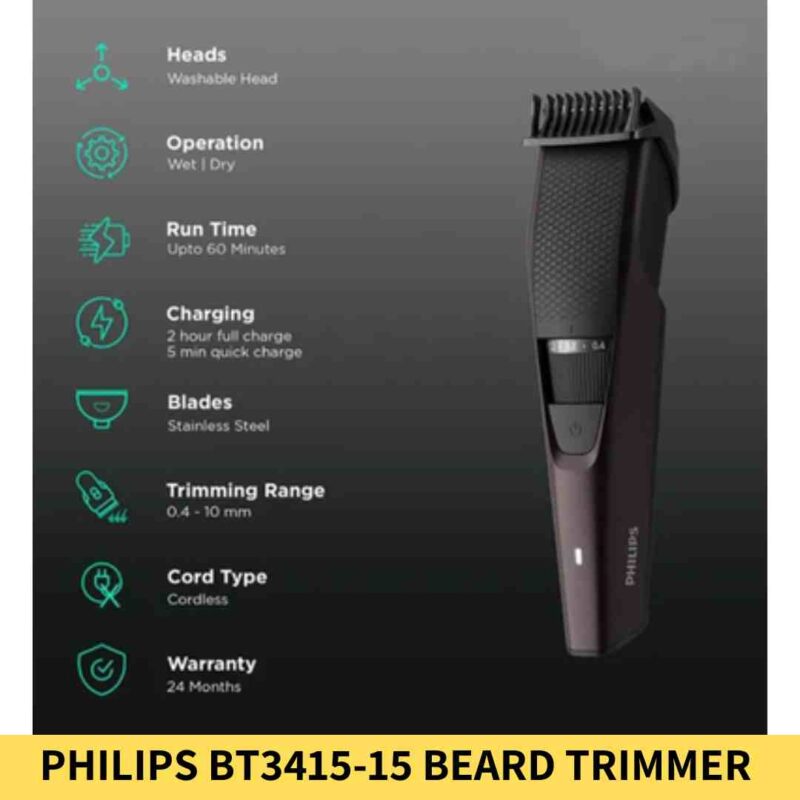 PHILIPS BT3415-15 Beard Trimmer 3000 Series for Men in BD2