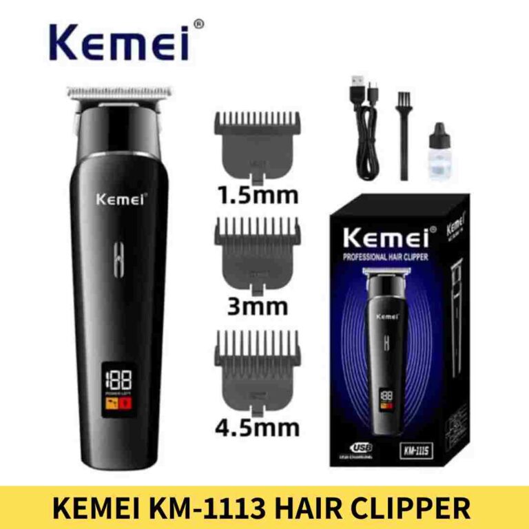 Buy Kemei KM 1113 Hair Clipper, Beard Trimmer for Men in Bangladesh, Kemei KM 1113 Trimmer Price in BD, Hair and Beard Clipper Online, Rechargeable Kemei Trimmer Bangladesh, Professional Grooming Kit for Men BD, Trimmer BD