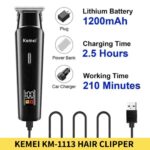 Buy Kemei KM 1113 Hair Clipper, Beard Trimmer for Men in Bangladesh, Kemei KM 1113 Trimmer Price in BD, Hair and Beard Clipper Online, Rechargeable Kemei Trimmer Bangladesh, Professional Grooming Kit for Men BD, Trimmer BD