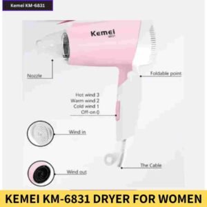 Buy Kemei KM 6831 Cool And Hot Foldable Electric Hair Dryer For Women Online Trimmer BD