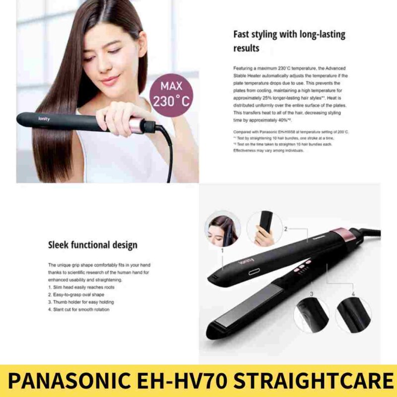 Buy Panasonic EH HV70 StraightCare and Curl Hair Straightener for Women Online Trimmer BD