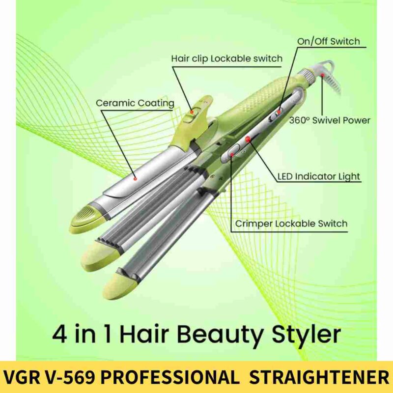 Buy VGR V 569 Professional 4 In 1 Hair Beauty Styler Straightener for Women Online Trimmer BD