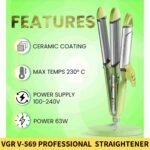 Buy VGR V 569 Professional 4 In 1 Hair Beauty Styler Straightener for Women Online Trimmer BD